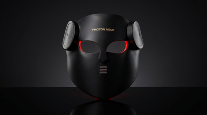 LumiThera 4D laser mask showing 4 LED wavelength zones on full face coverage