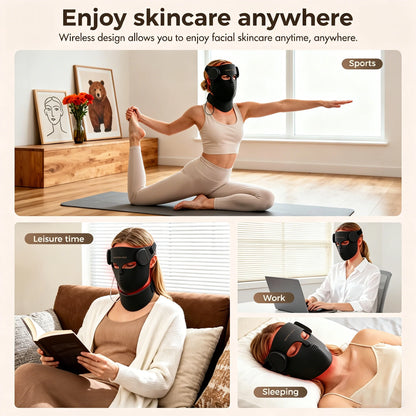 LumiThera 4D mask USB charging port and control button detail view