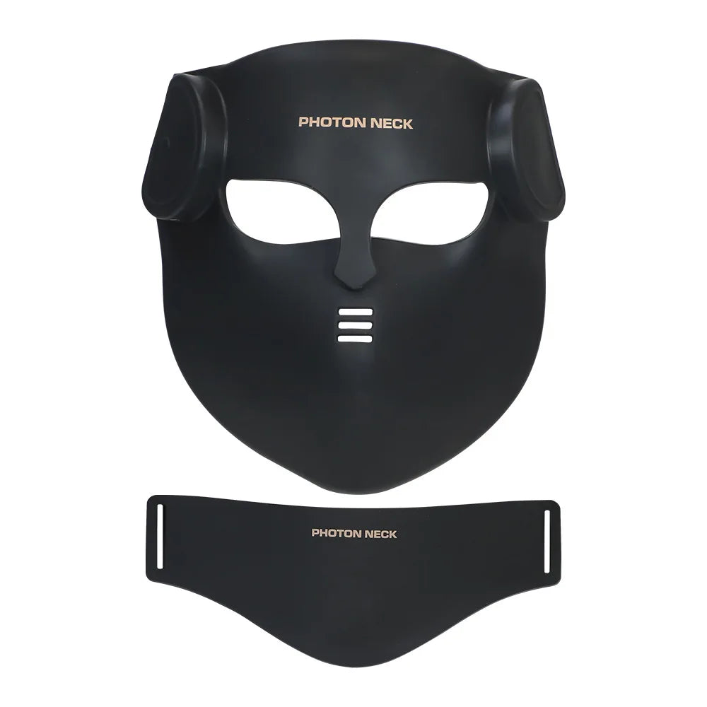 LumiThera 4D mask worn by woman showing red light therapy in action