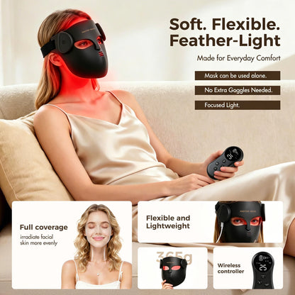 LumiThera 4D mask product close-up showing premium build quality and LED panel